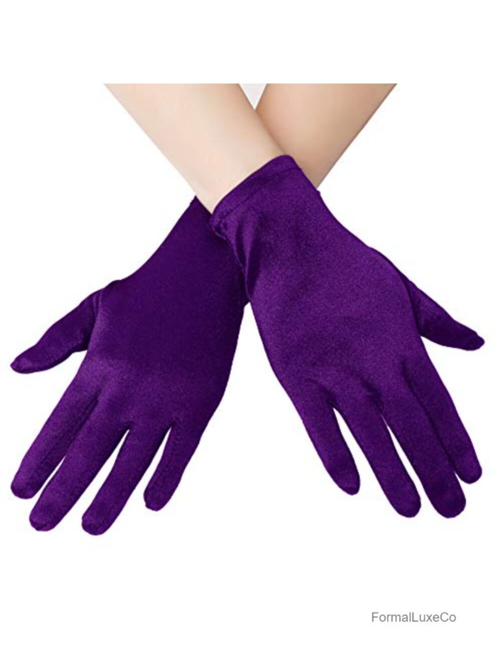 Satin Opera Gloves Wrist Length Stretchy One Size Fits Most